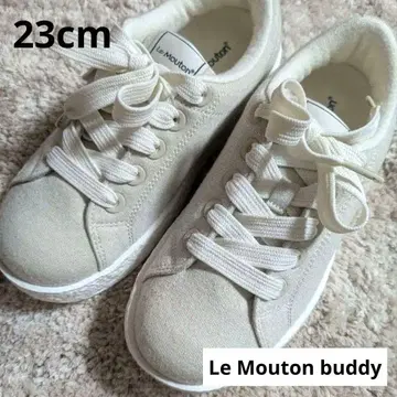 미사용 새상품 Le Mouton BUDDY 아이보리 스니커즈 23cm