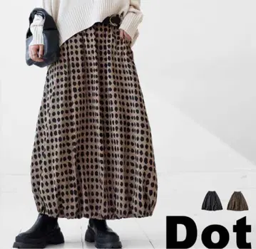완판템*antiqua*도트 무늬 벌룬 스커트 코쿤 스커트 맥시 길이