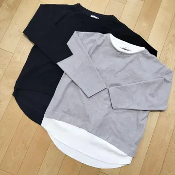 2세트 LEPSIM 긴팔 풀오버 레이어드 스타일 [ F ] 오피스 상의