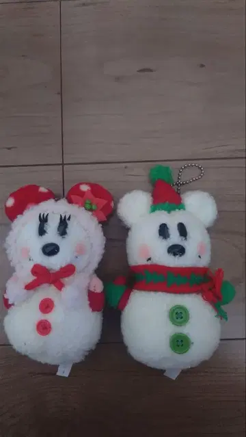 디즈니 리조트 미키 미니 눈사람 봉제 인형 키체인 배지
