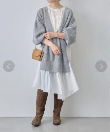 미사용 니트 도킹 레이어드 셔츠 원피스 정가 31,900