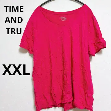 TIME AND TRU [ XXL ] 핑크 반팔 티셔츠 2XL