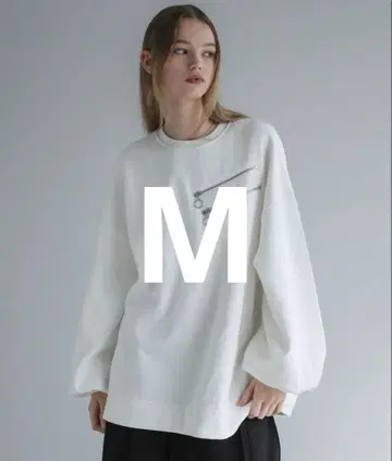 ELLUV/더블 슬래시 지퍼 헤비웨이트 속기모 오버 맨투맨