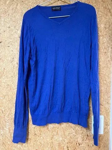 JOHN SMEDLEY 파랑 V넥 스웨터 S