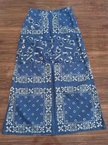 HYSTERIC 네이비 프린트 패턴 롱 스커트