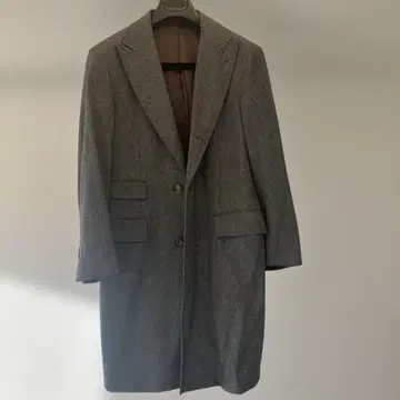 이탈리아제 그레이 더블 버튼 체스터 코트 46