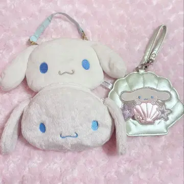 산리오 시나몬 시나모롤 패스 케이스 파우치 봉제 인형 세트