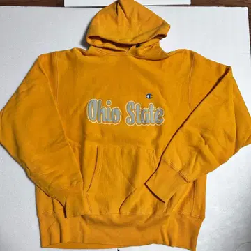 80s 리버스 위브 후드티 챔피온 L 머스타드 OHIO