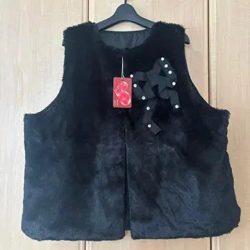 앤드러브 &LOVE 반짝이 리본 솜 콤비 에코 퍼 베스트 3L