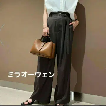 미라 오웬 벨트 포함 뒷밴딩 페이퍼백 팬츠 완판템