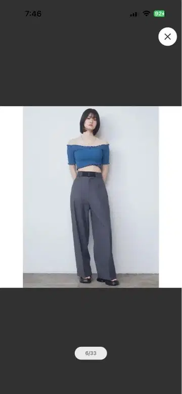 EMODE 미사용 택 포함 그레이 와이드 팬츠 하이웨스트