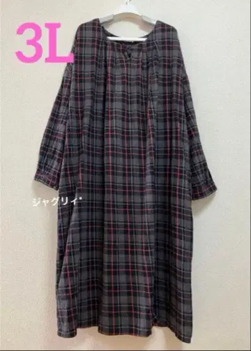 Soul berry 체크 무늬 원피스 가을/겨울 플러스 사이즈 3L