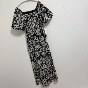 N. 내추럴 뷰티 베이직 스퀘어넥 벌룬 프린트 원피스