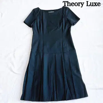 띠어리 럭스 theory luxe 원피스 반팔 플리츠 무릎 기장 블랙