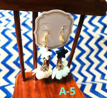 [ 핸드메이드 귀걸이 ] A-5 아지메 별 꽃 귀여운