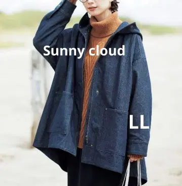 [ Sunny clouds ] 데님 풍미의 하프 코트 LL 나츄란