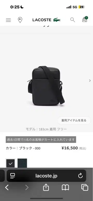 LACOSTE 블랙 숄더백