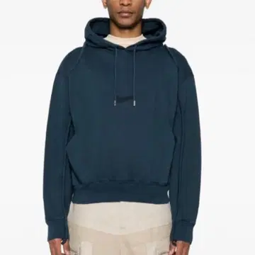JACQUEMUS 네이비 후드 부착 후드티 로고 자수