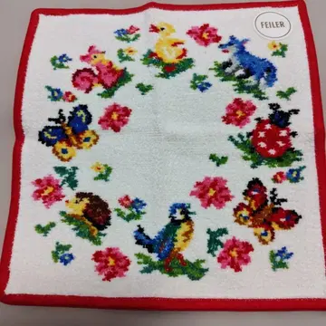 페이러 손수건 참참 하이디데이 화이트 x 레드