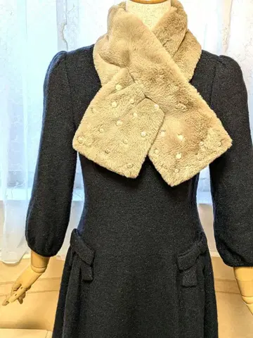 엠즈 그레이시 보아 머플러 펄 브라운 베이스