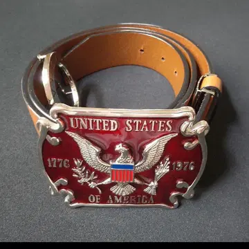 미국 건국 200주년 디자인 가죽 벨트