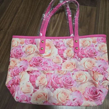 에밀리아 위즈 장미 무늬 핑크 토트백