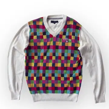 캘러웨이 V넥 스웨터 니트 M 사이즈 화이트