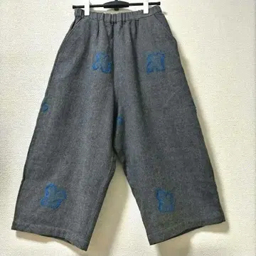 CRESCENT 와이드 팬츠 울 자카드 직물