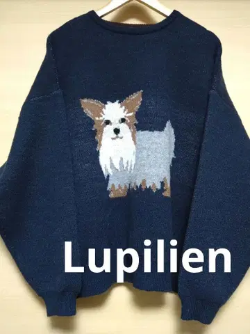 Lupilien 자카드 니트 강아지 패턴 요크셔 테리어 F