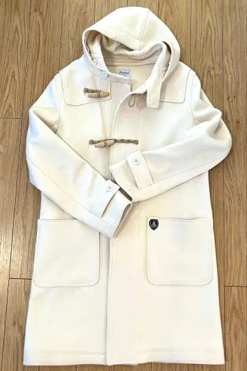새상품급 오르치발 울 더플 코트 아우터 후드 부착 화이트 1