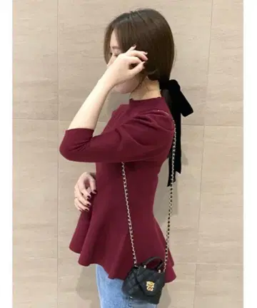 SNIDEL 스나이델 Sustainable 페플럼 니트 풀오버