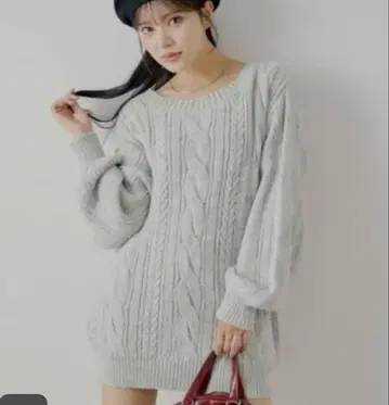 Chico 백 오픈 케이블 루즈 원피스 원피스 니트