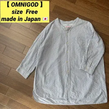 [ OMNIGOD ] 여성용 프리 사이즈 스트라이프 셔츠 일본제
