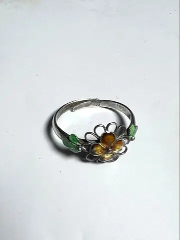 빈티지 순은 칠보 세공 은제 반지 링 각인 있음 실버 silver