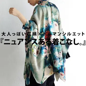 완판템*antiqua*화려한 꽃무늬 돌먼 셔츠 상의