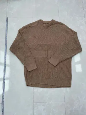 ZARA 베이지 리브 크루넥 니트 XL