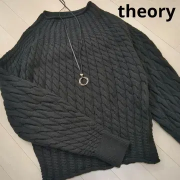 theory 블랙 케이블 니트 긴팔 스웨터