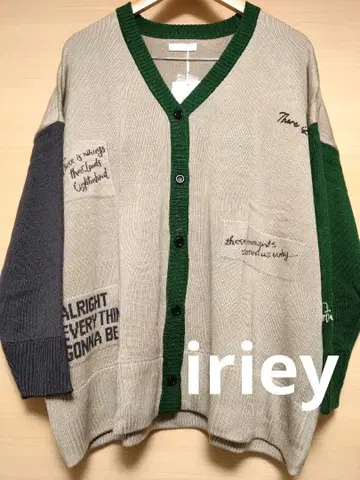 iriey 로고 니트 가디건 F