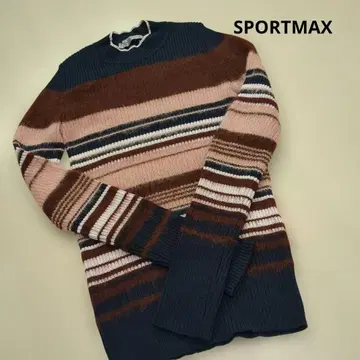 SPORTMAX 보더 하이넥 스웨터