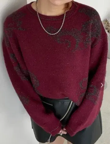 JEANASIS 니트 라메 페이즐리