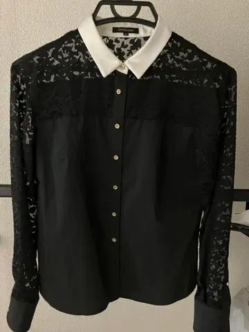 LOVELLESS 블랙 레이스 셔츠 34