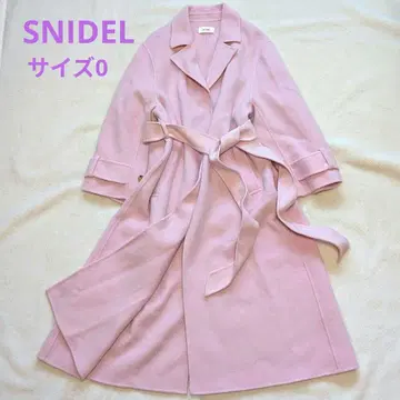 레어 [ SNIDEL ] 울 테일러 칼라 리버 코트 핑크 사이즈 0 벨트