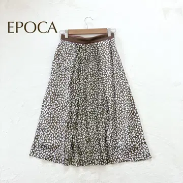 에포카 [ M ] 플리츠풍 올 패턴 롱 스커트 플레어 안감 있음 일본제