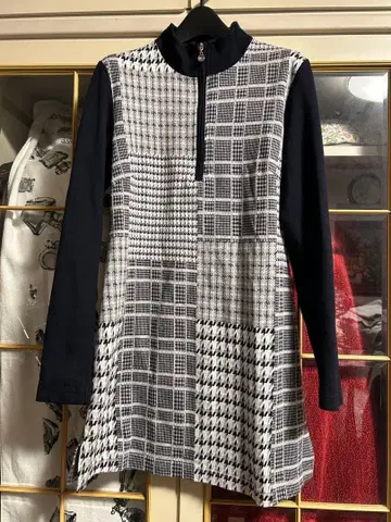 DAKS 체크 무늬 긴팔 튜닉