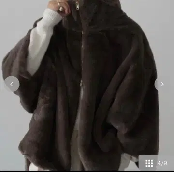 새상품 시마무라 hideka 콜라보 퍼 지퍼 블루종 다크 브라운 M