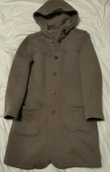 핸드메이드 퀼팅 코트 코코아 브라운 후드 부착