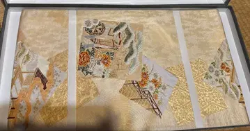 골드 컬러 꽃무늬 후쿠로 오비 미사용 새상품 4세트