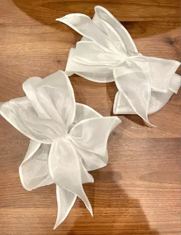 웨딩 드레스 부착 소매 팔뚝 오간자 리본 세트