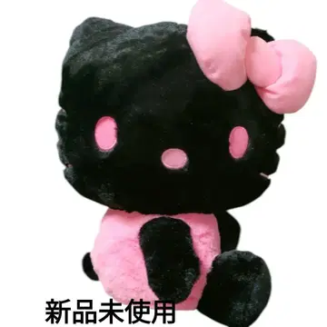 미사용 새상품 HELLO KITTY 키티 봉제 인형 블랙/핑크