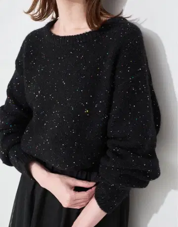 새상품 [ SLOBE IENA ] 스팽글 니트 블랙